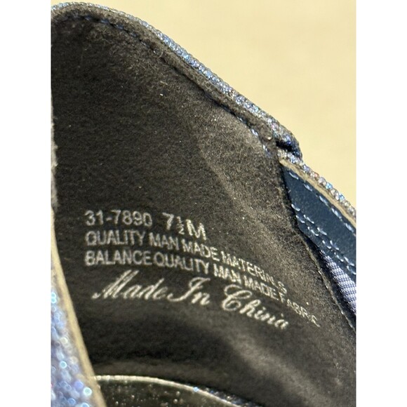 Easy Street Alive 5 Picaboo Sexy See-Thru Navy Glitter  Mesh Heels. Sz 7 1/2 New - Picture 10 of 13